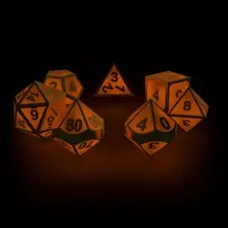 Oakie Doakie Dice dés RPG-Set Metal Glow in the Dark - Golden Princess (7) | 4056133701495