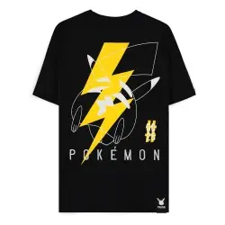 Pokemon T-Shirt Black Pikachu Electrifying Line-art (S) | 8718526191387