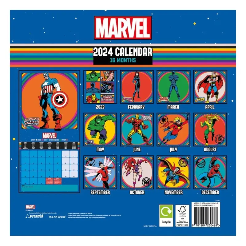 Marvel calendrier 2024 Super Heroes | 9781804230428