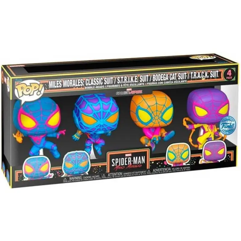 Marvel pack 4 figurines POP! TV Vinyl Miles Morales (BLKLT) 9 cm | 0889698691406