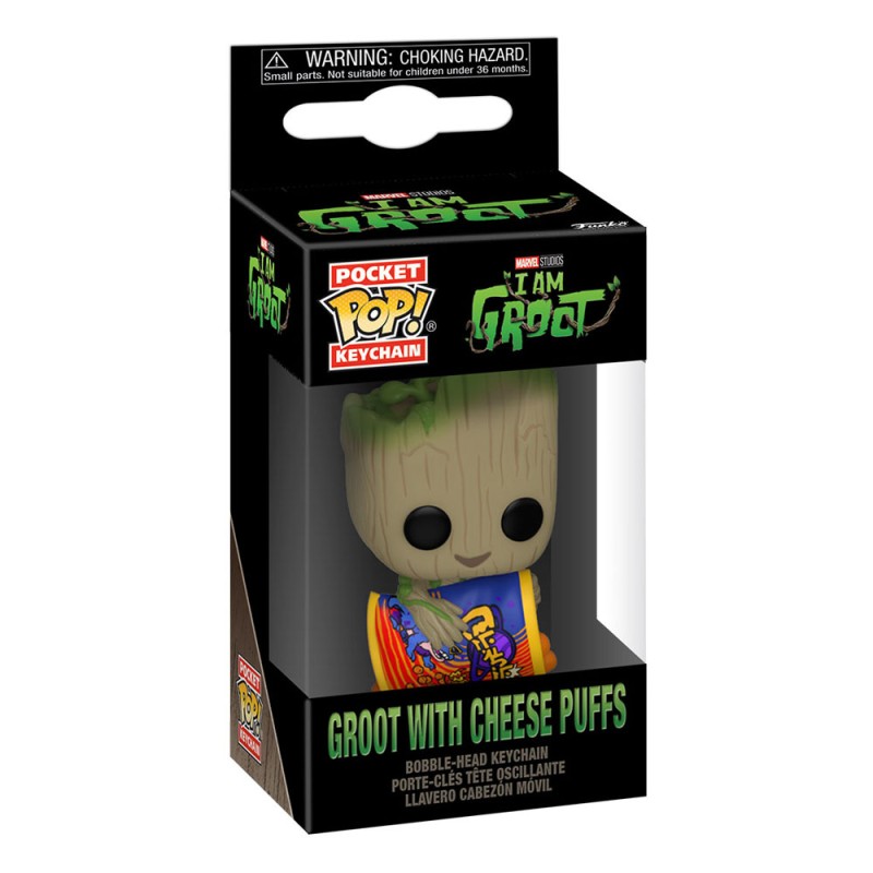 Je s'appelle Groot présentoir porte-clés Pocket POP! Vinyl Groot w/ Cheese Puffs 4 cm (12)