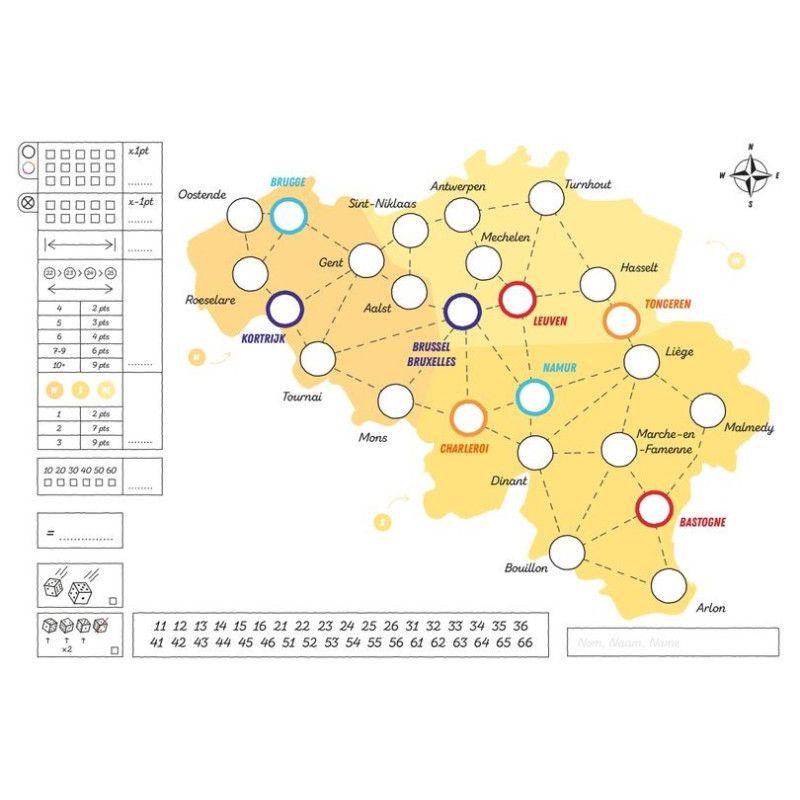 Spel: Dice Trip België
Uitgever: Helvetiq
Engelse versie
