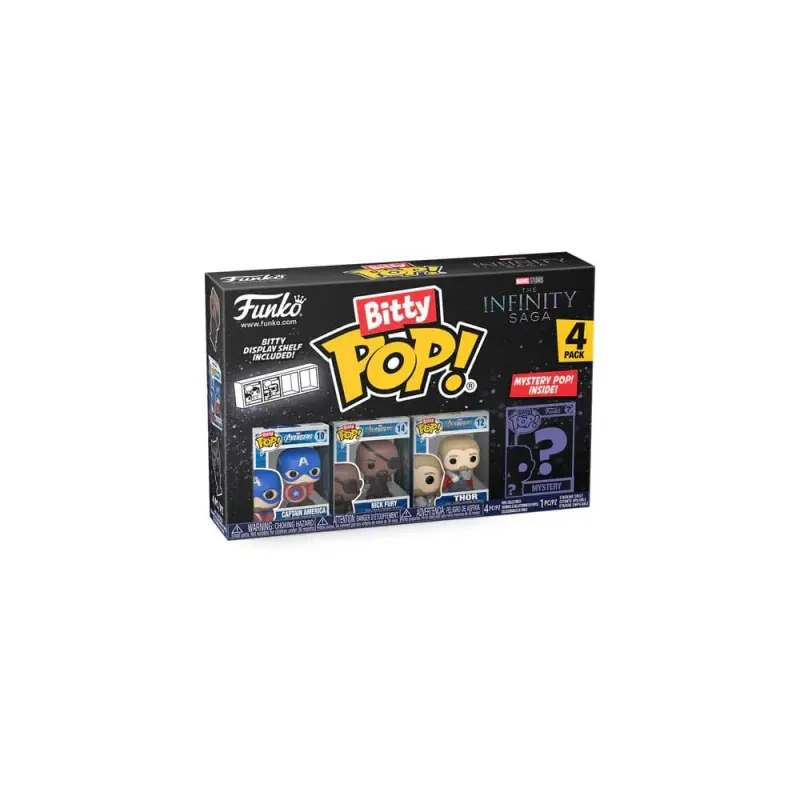 Marvel pack 4 figurines Bitty POP! Vinyl Captain America 2,5 cm | 0889698715034