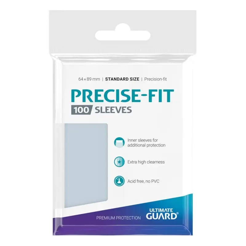 Ultimate Guard 100 pochettes Precise-Fit Sleeves taille standard Transparent | 4260250071502