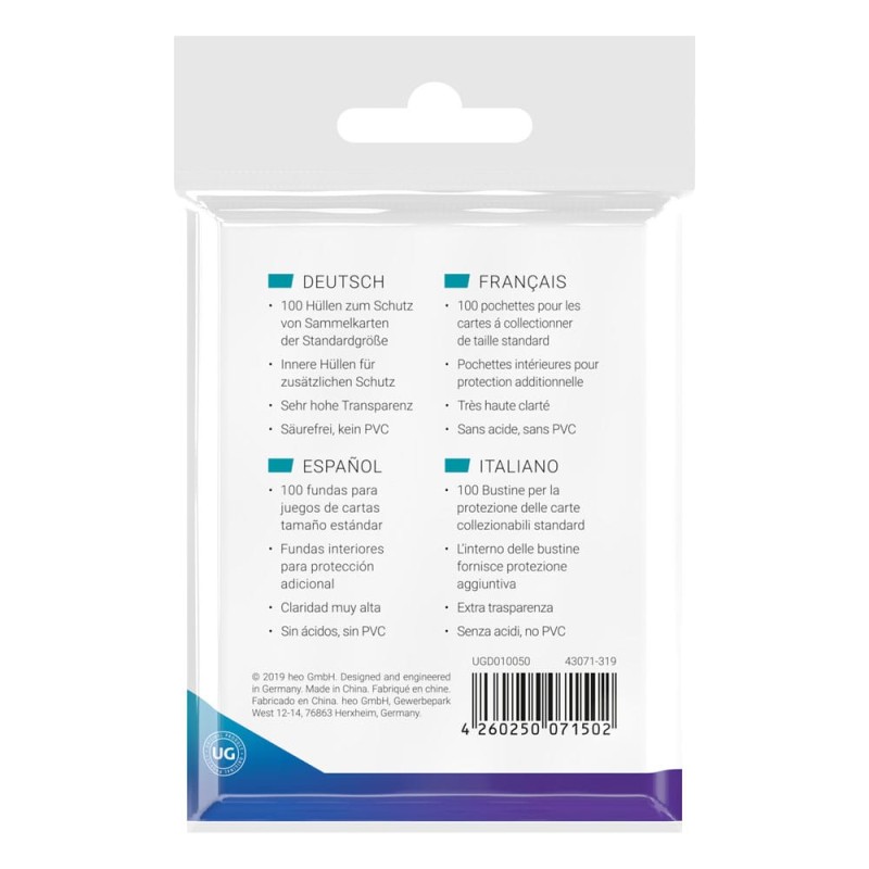 Ultimate Guard 100 pochettes Precise-Fit Sleeves taille standard Transparent