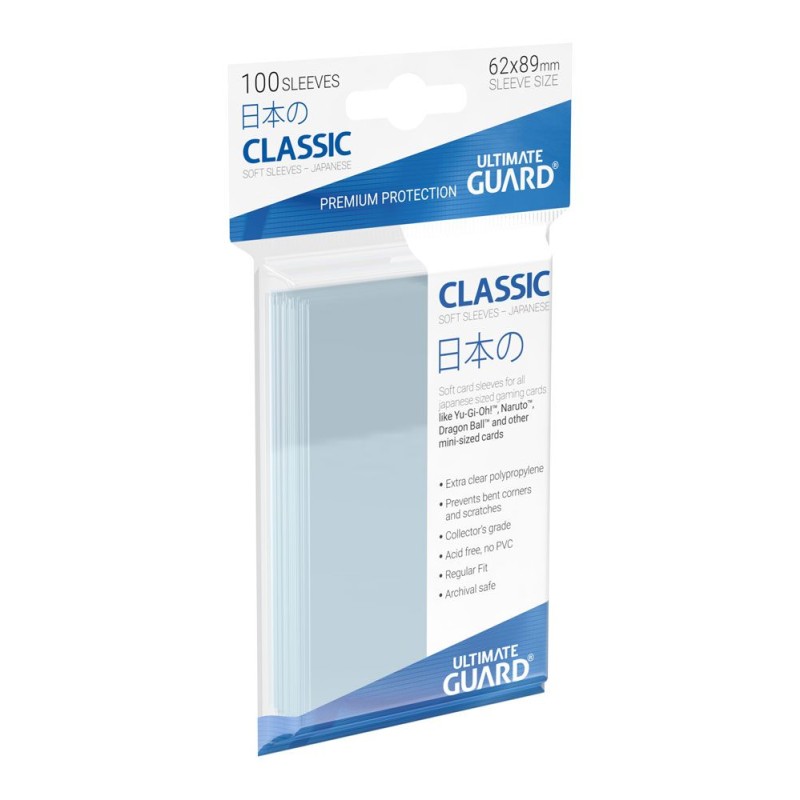 Ultimate Guard 100 pochettes Classic Soft Sleeves format japonais Transparent