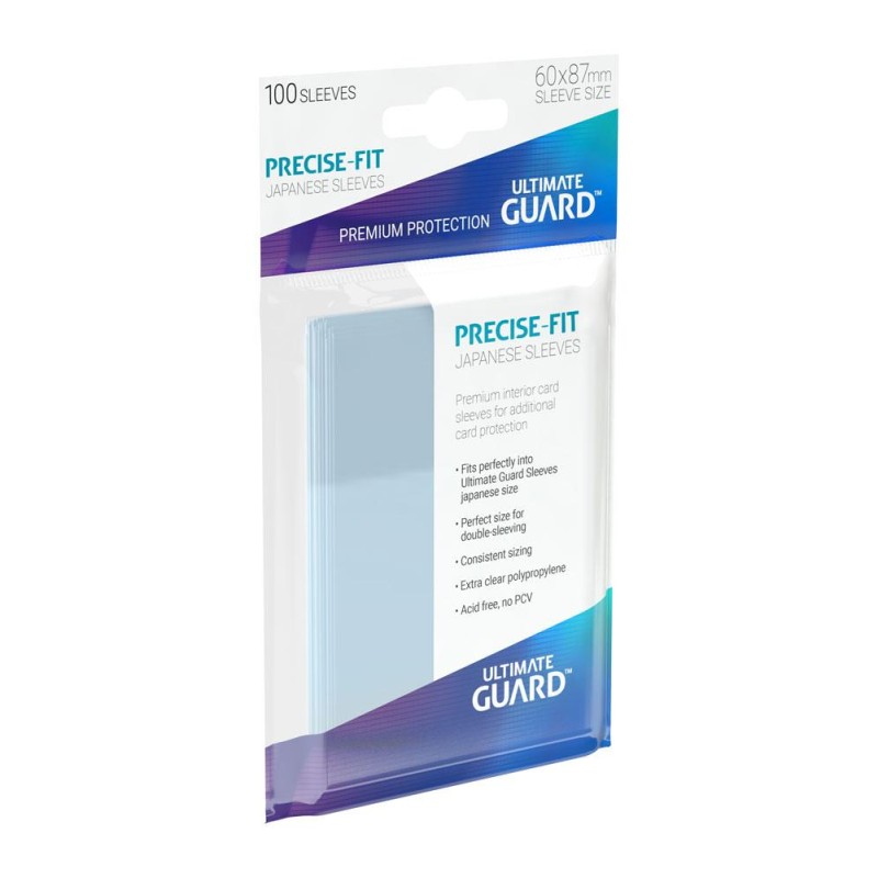 Ultimate Guard 100 pochettes Precise-Fit Sleeves format japonais Transparent