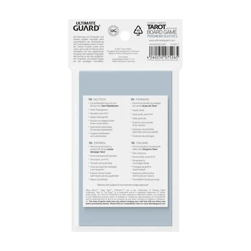 Ultimate Guard 50 pochettes Premium Soft Sleeves jeu de Tarot | 4260250075265