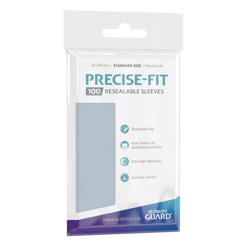 Ultimate Guard 100 pochettes refermables Precise-Fit Sleeves taille standard Transparent