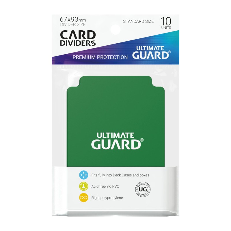 Ultimate Guard 10 intercalaires pour cartes Card Dividers taille standard Vert
