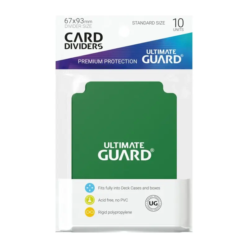 Ultimate Guard 10 intercalaires pour cartes Card Dividers taille standard Vert | 4260250077344