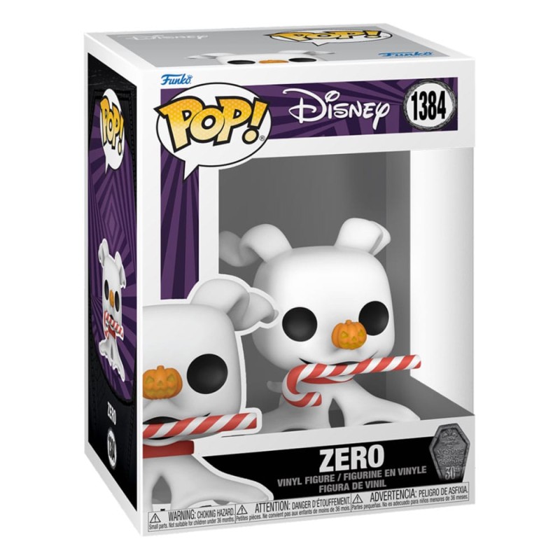 L´étrange Noël de Mr. Jack 30th POP! Disney Vinyl figurine Zero w/Candy Cane 9 cm 