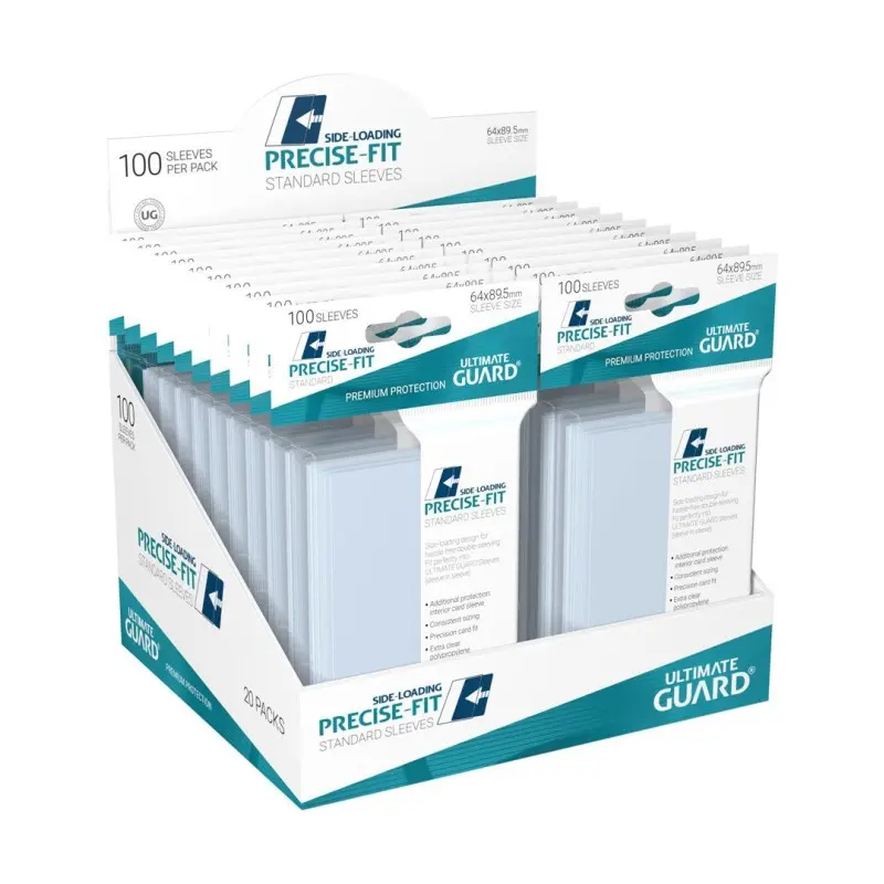 Ultimate Guard 100 pochettes Side-Loading Precise-Fit Sleeves taille standard Transparent | 4056133001076