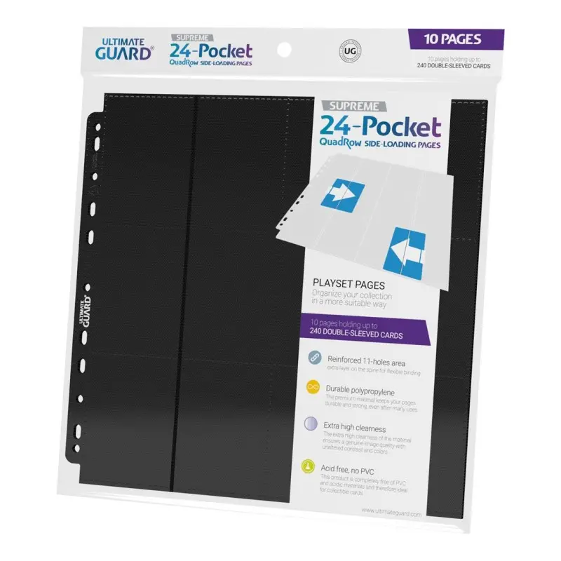 Ultimate Guard 24-Pocket QuadRow Pages Side-Loading Noir (10) | 4056133009171