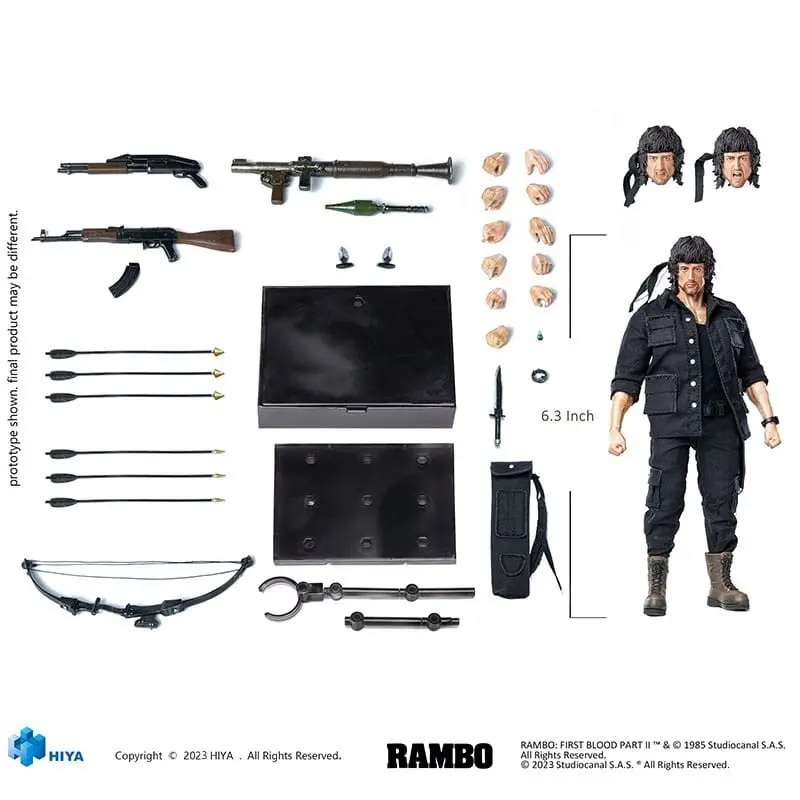 Rambo figurine 1/12 Exquisite Super Series First Blood II John Rambo 16 cm | 6957534202681