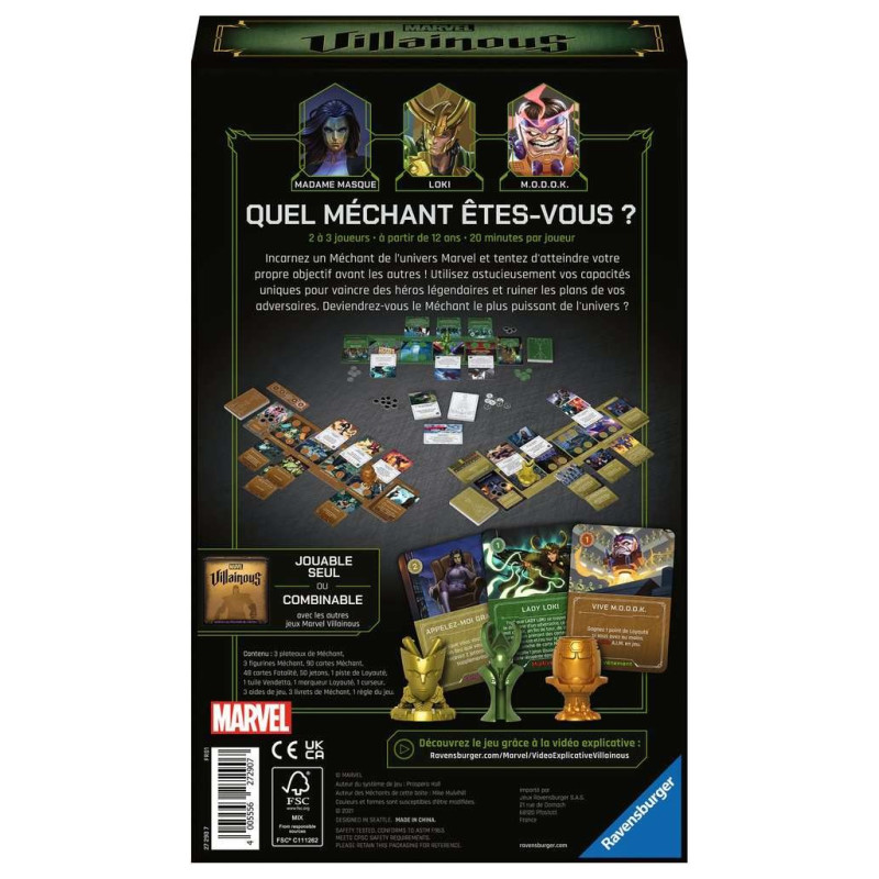 Spel: Marvel Villainous - Uitbreiding 1 - De kracht van leugens
Uitgever: Ravensburger
Versie frans
