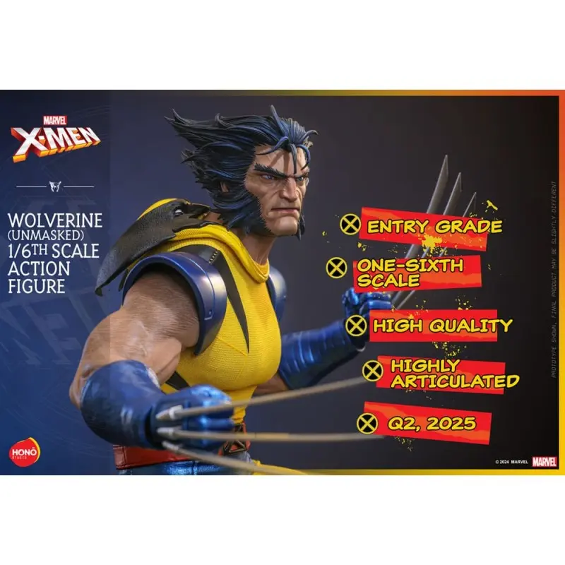 Marvel X-Men figurine 1/6 Wolverine (Unmasked) 28 cm | 4895228619907