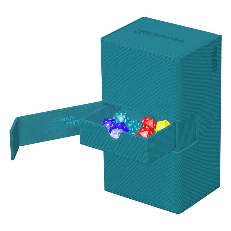 Ultimate Guard Twin Flip`n`Tray 200+ XenoSkin Monocolor Bleu Pétrole