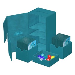 Ultimate Guard Twin Flip`n`Tray 200+ XenoSkin Monocolor Bleu Pétrole