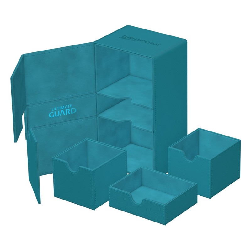 Ultimate Guard Twin Flip`n`Tray 200+ XenoSkin Monocolor Bleu Pétrole
