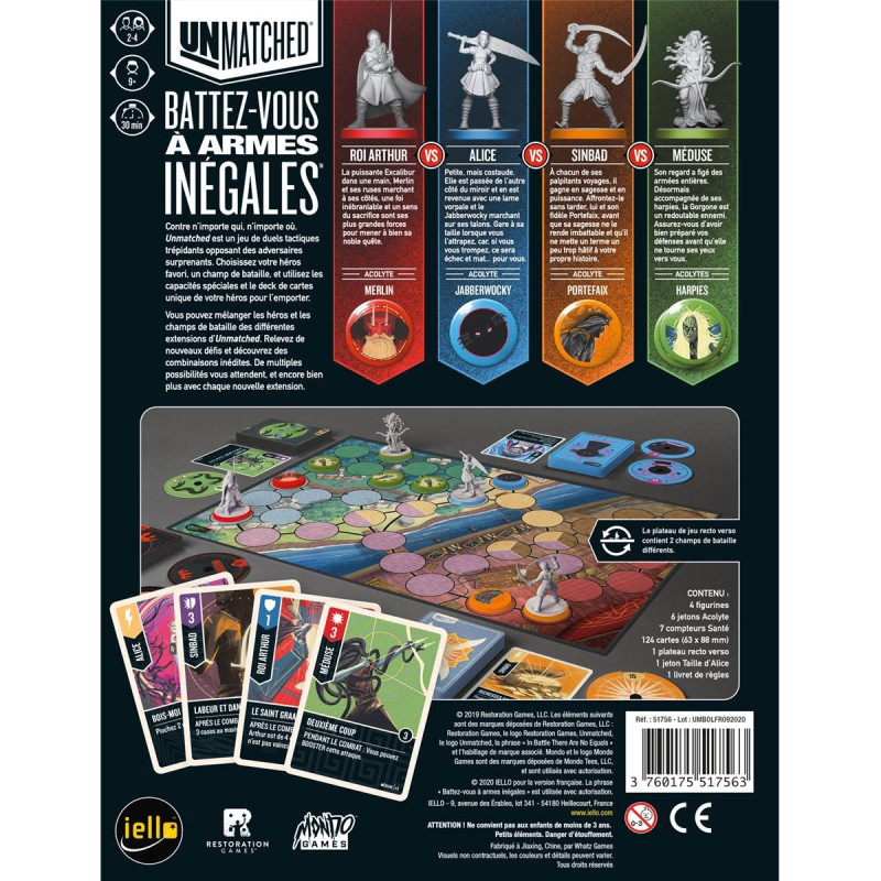 jeu : Unmatched : Combats de Légende Vol.1
éditeur : Iello
version française