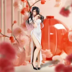 Original Illustration statuette PVC Mai Okuma illustration Healing-type white chinese dress lady 26 cm | 4589642714835
