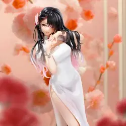 Original Illustration statuette PVC Mai Okuma illustration Healing-type white chinese dress lady 26 cm | 4589642714835