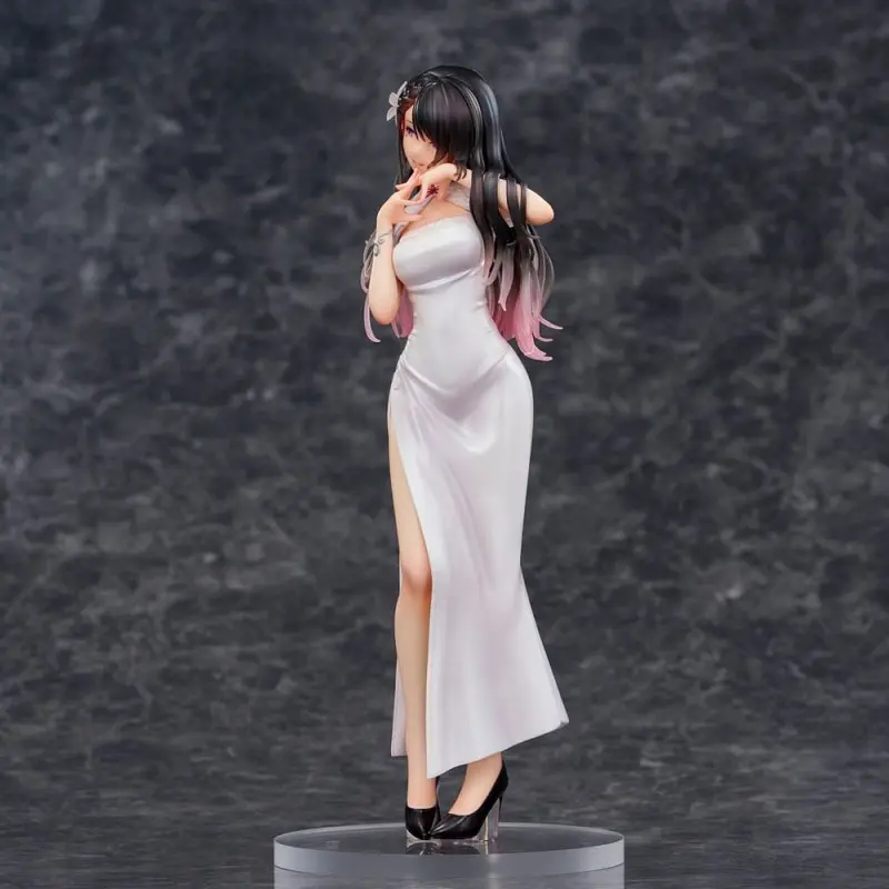 Original Illustration statuette PVC Mai Okuma illustration Healing-type white chinese dress lady 26 cm | 4589642714835