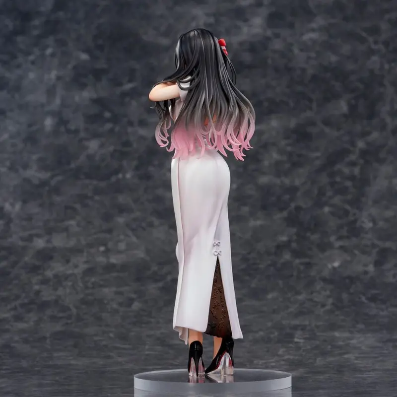 Original Illustration statuette PVC Mai Okuma illustration Healing-type white chinese dress lady 26 cm | 4589642714835