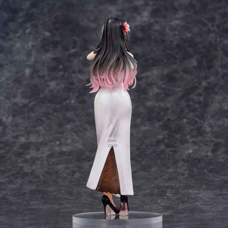 Original Illustration statuette PVC Mai Okuma illustration Healing-type white chinese dress lady 26 cm | 4589642714835