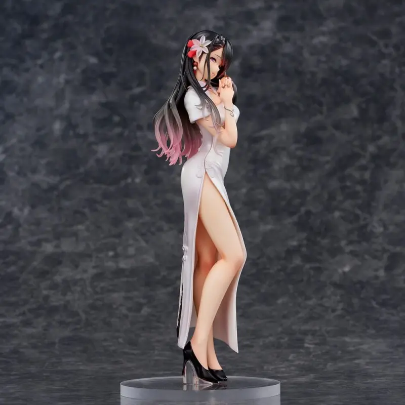 Original Illustration statuette PVC Mai Okuma illustration Healing-type white chinese dress lady 26 cm | 4589642714835