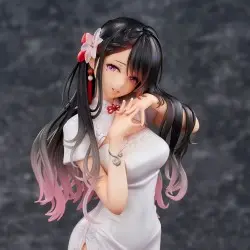 Original Illustration statuette PVC Mai Okuma illustration Healing-type white chinese dress lady 26 cm | 4589642714835