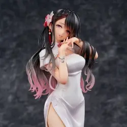 Original Illustration statuette PVC Mai Okuma illustration Healing-type white chinese dress lady 26 cm | 4589642714835