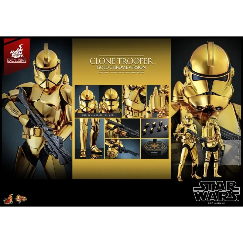 Star Wars figurine 1/6 Clone Trooper (Gold Chrome Version) Exclusive 30 cm | 0000000913143