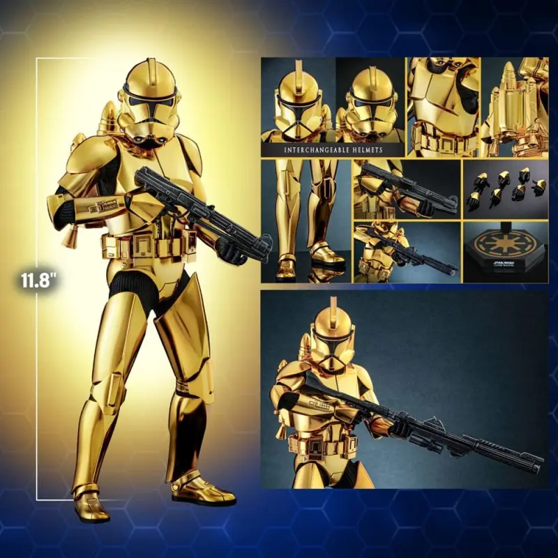 Star Wars figurine 1/6 Clone Trooper (Gold Chrome Version) Exclusive 30 cm | 0000000913143