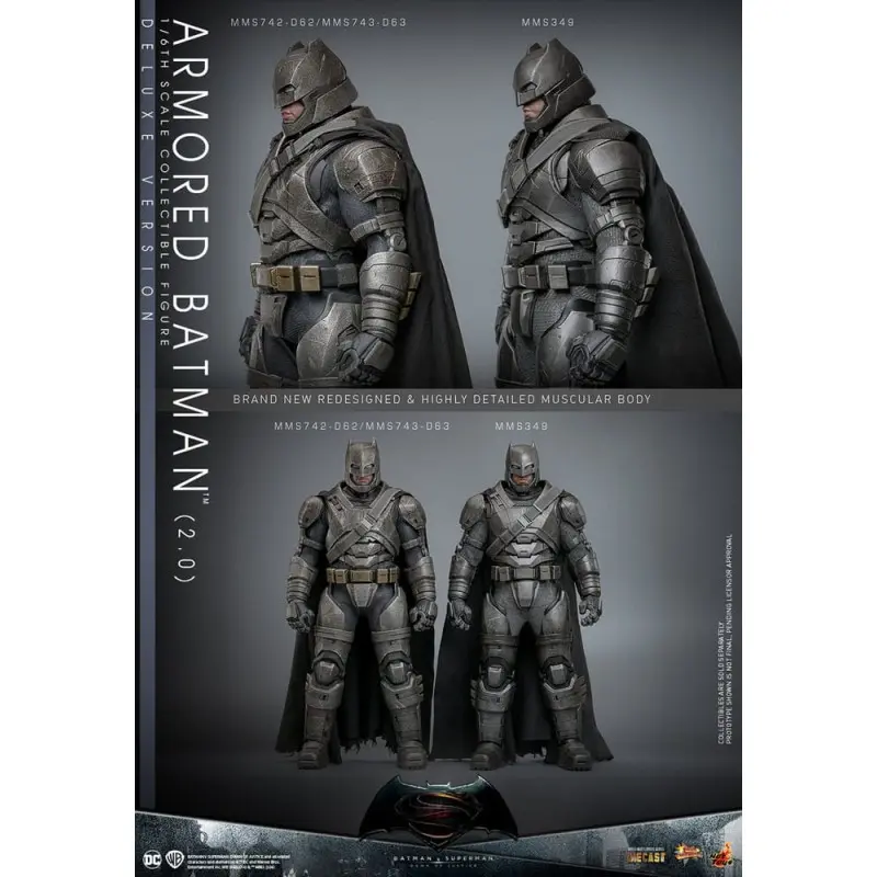 Batman v Superman : L'Aube de la justice figurine Movie Masterpiece 1/6 Armored Batman 2.0 (Deluxe Version) 33 cm | 4895228617606