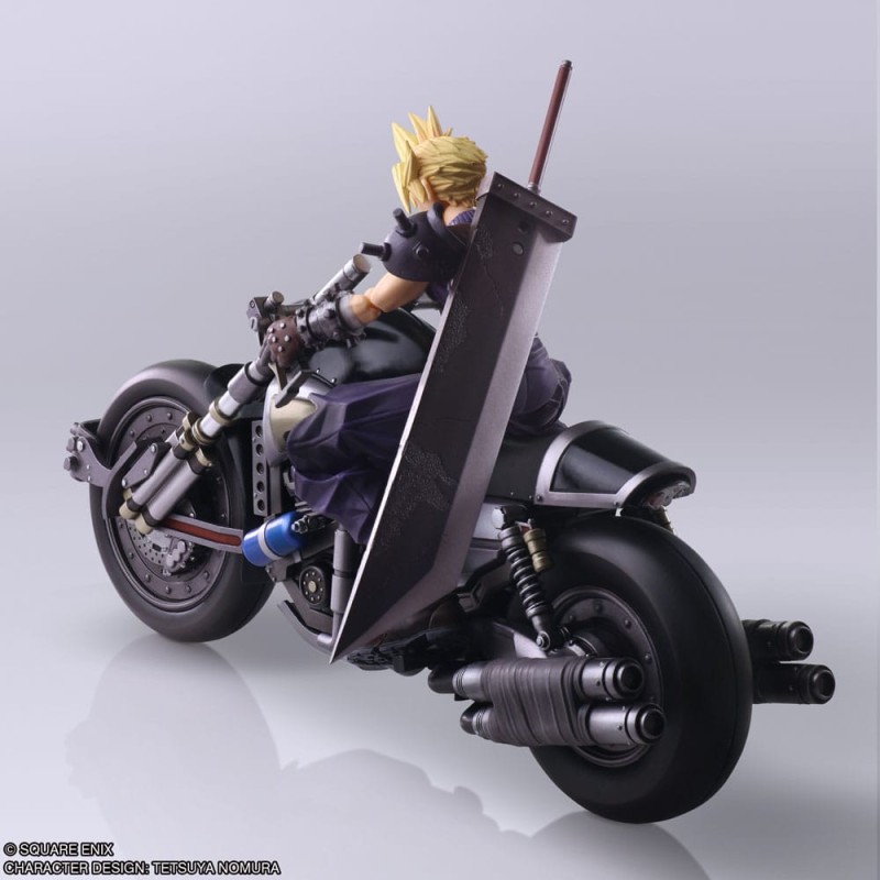 Final Fantasy VII Bring Arts figurine avec véhicule Cloud Strife & Hardy-Daytona 15 cm 