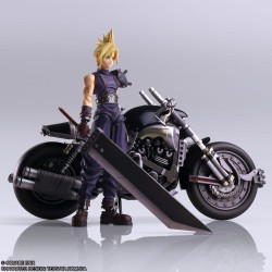 Final Fantasy VII Bring Arts figurine avec véhicule Cloud Strife & Hardy-Daytona 15 cm 