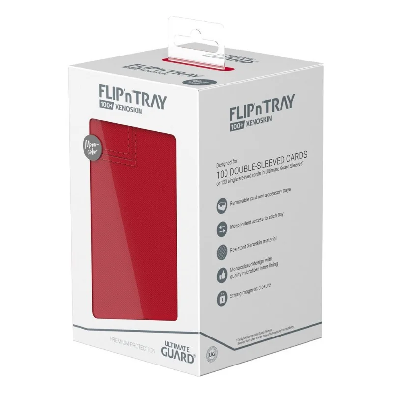 Product: Flip n Tray Deck Case 100+ XenoSkin Monocolor Rode Kaartdoos Merk: Ultimate Guard