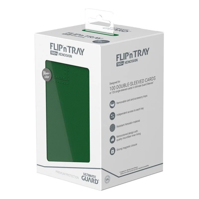 Product: Flip n Tray Deck Case 100+ XenoSkin Monocolor Kaartendoos Groen Merk: Ultimate Guard