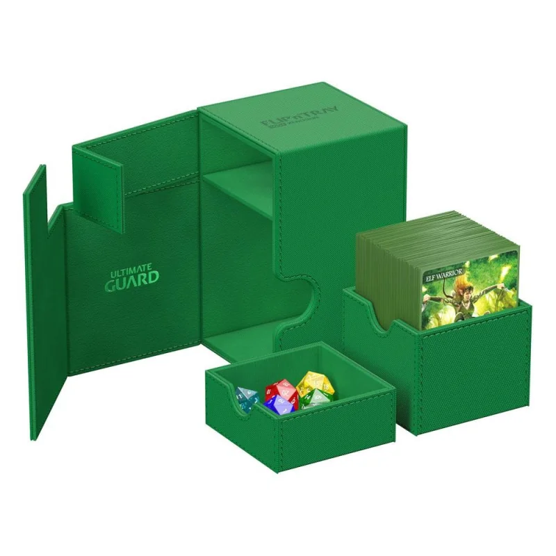 Product: Flip n Tray Deck Case 100+ XenoSkin Monocolor Kaartendoos Groen Merk: Ultimate Guard