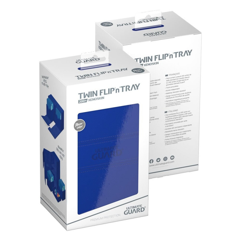 produit : Twin Flip`n`Tray Deck Case 200+ XenoSkin Monocolor Bleu marque : Ultimate Guard
