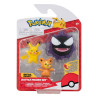 License : Pokémon Produit : Pokémon pack 3 figurines Battle Teddiursa, Pikachu, Fantominus 5 cm Marque : Jazwares