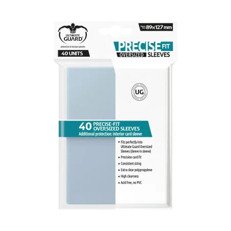 produit : Ultimate Guard 40 pochettes Precise-Fit Sleeves taille Oversized Transparent
Marque : Ultimate Guard