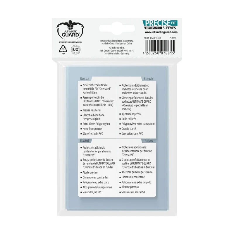 Product: Ultimate Guard 40 Pouches Precise-Fit Sleeves Oversized Transparent Size
Brand: Ultimate Guard