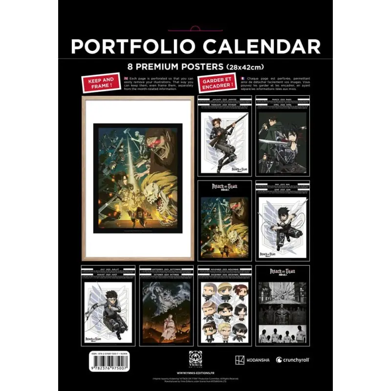 Attack on Titan Portfolio calendrier 2025 *ANGLAIS* | 9782376975007