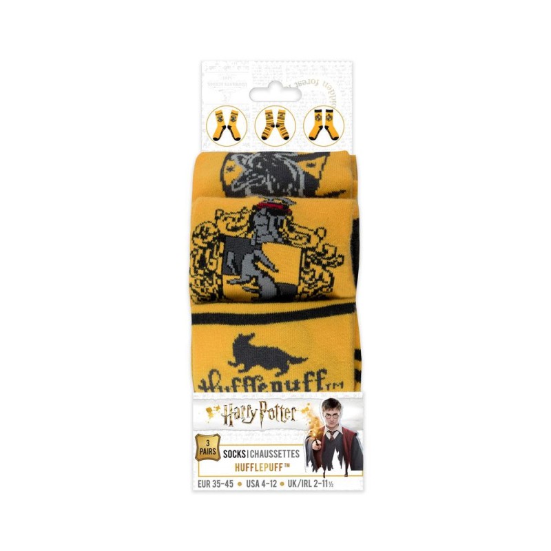 Harry Potter pack 3 paires de chaussettes Hufflepuff 