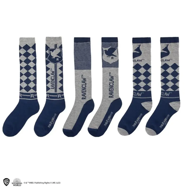 Harry Potter pack 3 paires de chaussettes à genoux Serdaigle | 4895205609235