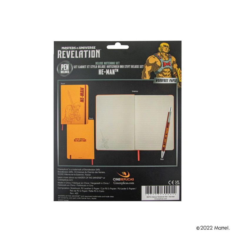 Les Maîtres de l'univers : Révélation He-Man Notebook Set (carnet de notes + stylo) | 4895205609914