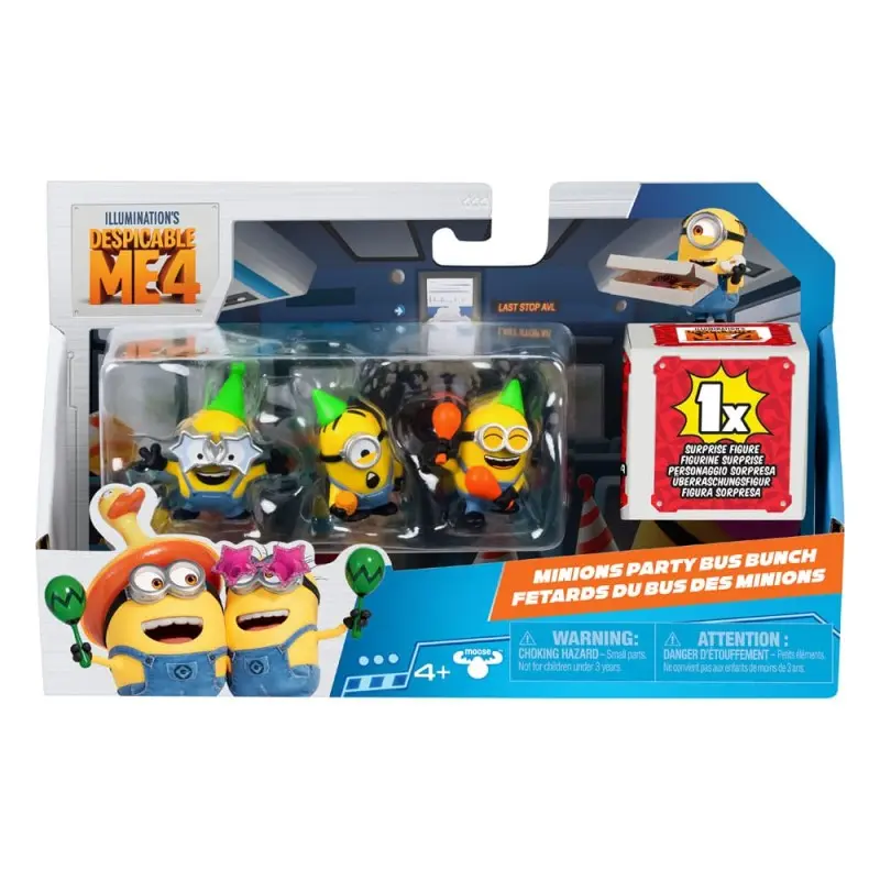 Moi, moche et méchant pack 4 figures Party Bus 5 cm | 0630996592946